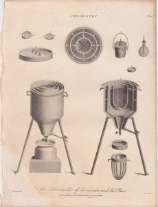 Rare Antique Engraving Print, Chemistry, 1802