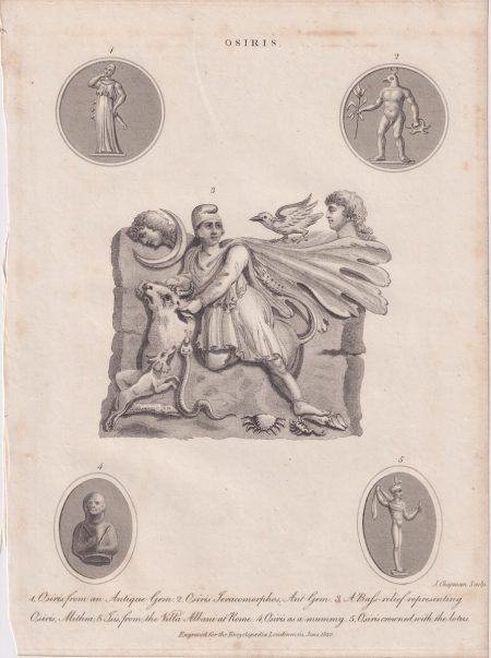 Antique Engraving Print, Osiris, 1820
