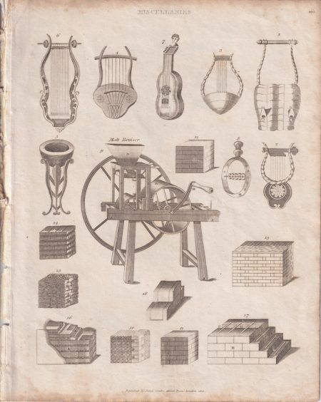 Antique Engraving Print, Miscellanies, 1810