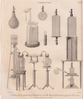 Antique Engraving Print, Chemistry, 1802