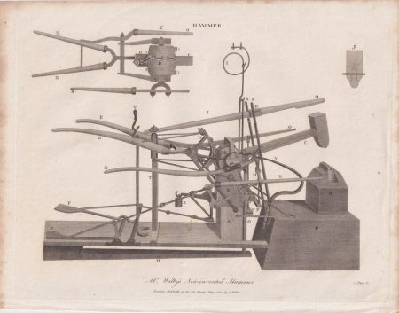 Antique Engraving Print, Hammer, 1808