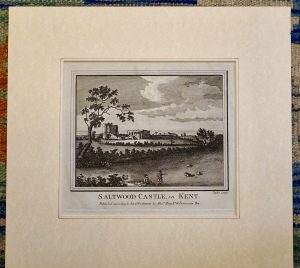 Antique Engraving Print, Saltwood Castle in Kent, 1790