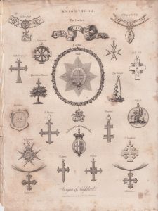 Antique Engraving Print, Knighthood, 1811