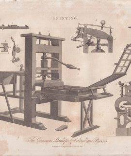 Antique Engraving Print, Printing, 1825