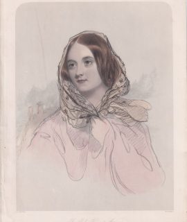 Antique Print, The Lady Harriet Anson, 1860 ca.