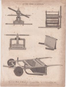 Antique Engraving Print, Letter-copier and Leveller, 1813