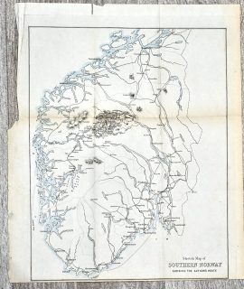 Antique Map, Southern Norway, 1860 ca.