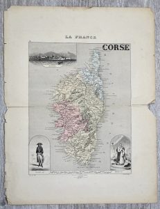 Antique Map, Corse, 1850 ca.