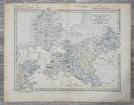 Antique Map, Prussia and Denmark, 1860 ca.