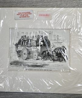 Antique Print, The Manchester Three-horse omnibus, 1856