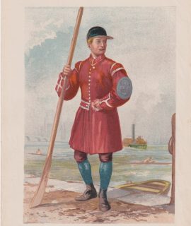 Antique Print, A Waterman in Doggett's Coat and Badge, 1870