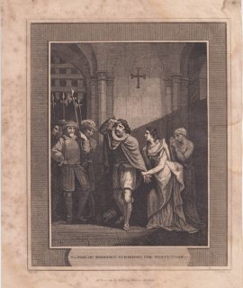 Antique Engraving Print, The Earl of Somerset Summoned for Execution, 1814