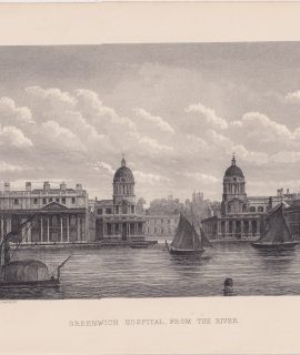 Antique Print, Greenwich Hospital, 1870