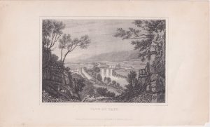 Antique Engraving Print, Vale of Taff, 1830