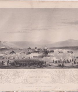 Antique Engraving Print, Battle of Citate, 1854
