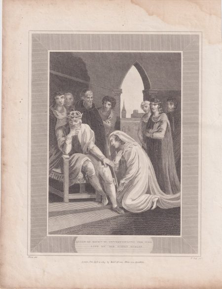 Antique Engraving Print, Queen of Richard H. interceding for the life... 1815