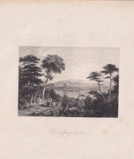Antique Engraving Print, Dunstaffnage Castle, 1840 ca.