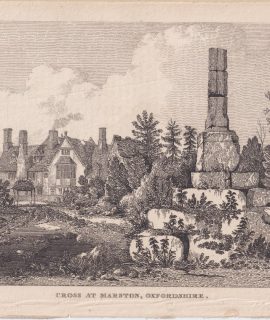 Antique Engraving Print, Cross at Marston Oxfordshire, 1816