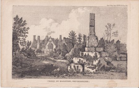 Antique Engraving Print, Cross at Marston Oxfordshire, 1816