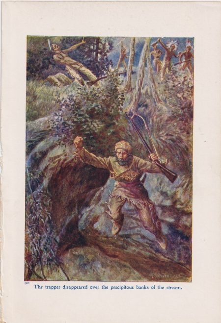 Vintage Print, The trapper disappeared... 1920 ca.