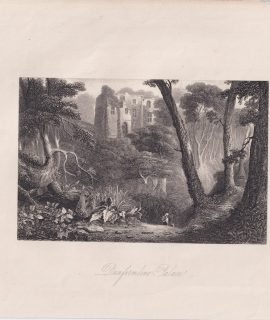 Antique Engraving Print, Dunfermline Palace, 1830