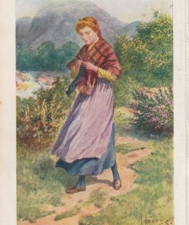Antique Print, The lassie I lo'e best, 1890