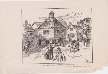 Antique Print, The Old Moot Hall, Worksop, 1880