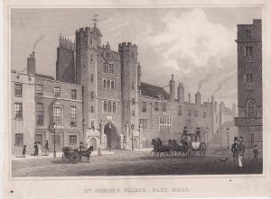 Antique Engraving Print, St. James's Palace, 1830