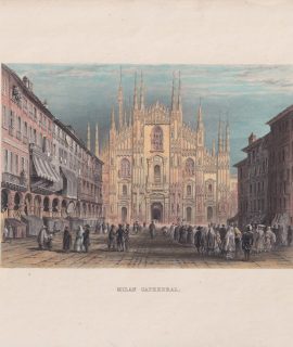 Antique Engraving Print, Milan Cathedral, 1860 ca.
