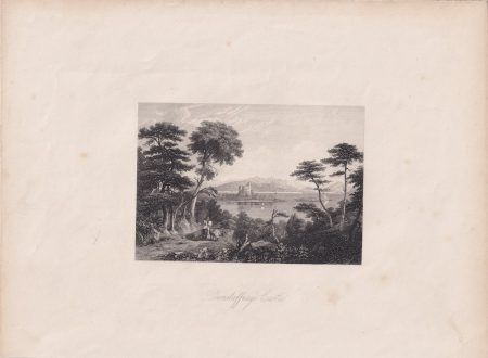 Antique Engraving Print, Dunstaffnage Castle, 1845