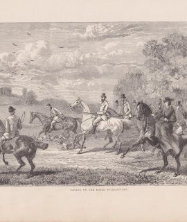 Antique Print, Laving on the Royal Buck-Hounds, 1880