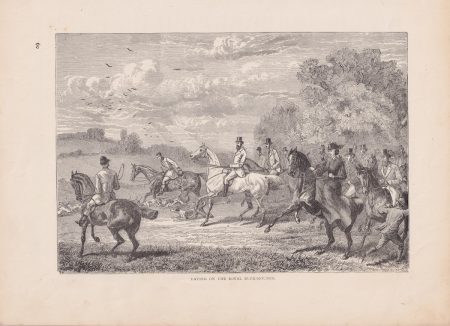 Antique Print, Laving on the Royal Buck-Hounds, 1880