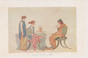 Antique Print, Ulysses at the table of Circe, 1890