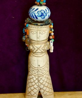 Antique Rare Coptic Handmade Bone Figure