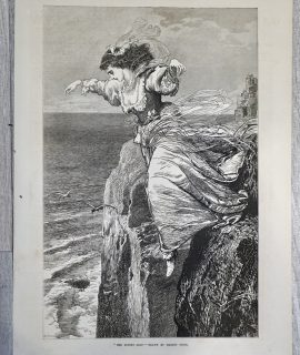 Antique Print, The Lover's leap, 1873