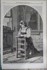Antique Print, The offering, 1864