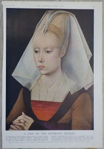Vintage Print, A Lady of the Fifteenth Century, 1933