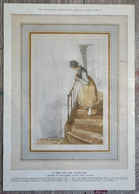 Vintage Print, A girl on the Staircase, 1949