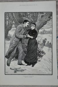 Vintage Print, Striking a match, 1883