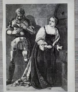 Antique Engraving Print, The Bribe, 1858