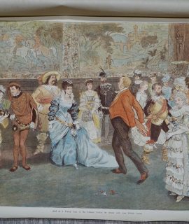 Antique Print, Fancy Ball in the Palazzo Violini, 1882