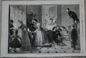 Antique Engraving Print, St. Valentine's Day, 1863
