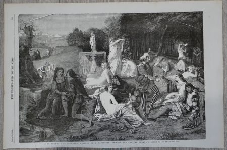 Antique Print, The Fountain of Jouvence, 1856