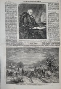 Antique Engraving Print, A Winter's Morning; James Montgomery 1854