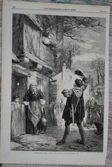 Vintage Print, Valentine's Morn, 1864