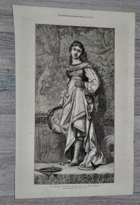 Antique Print, La Regina, Venetian Dancing Girl, 1872