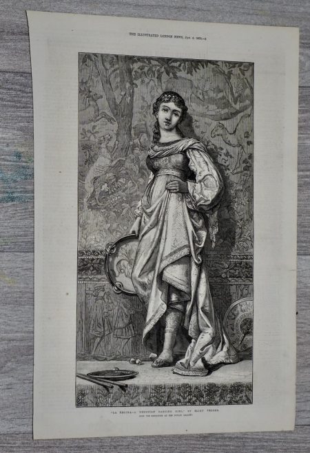 Antique Print, La Regina, Venetian Dancing Girl, 1872