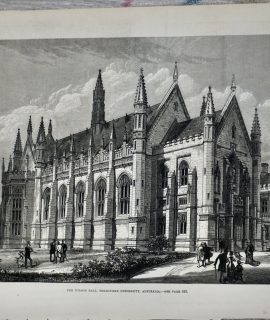 Vintage Print, The Wilson Hall, Melbourne, Australia, 1879
