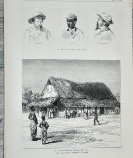 Vintage Print, Dr. Livingstone's House, 1872