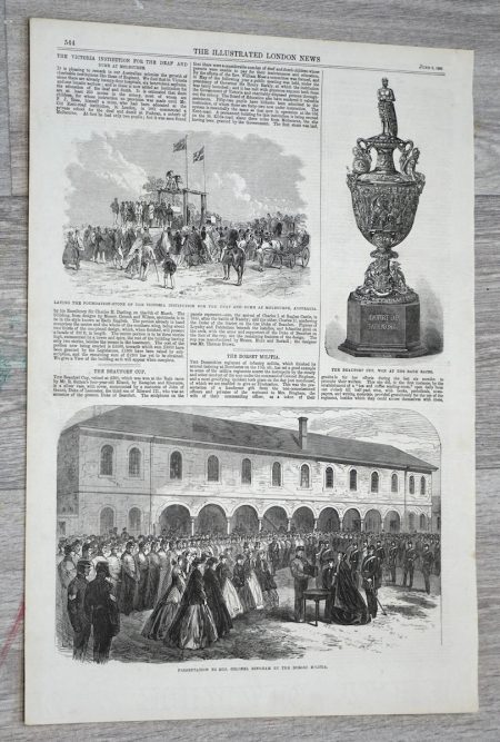 Antique Print, The Beaufort Cup, 1866